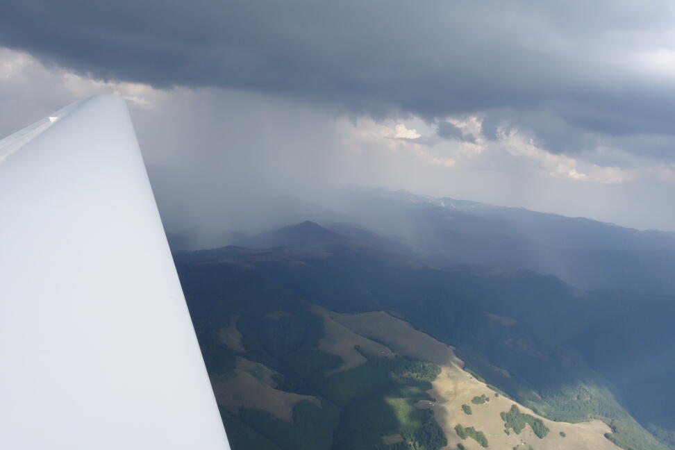 Over the West Carpathians avoiding a shower